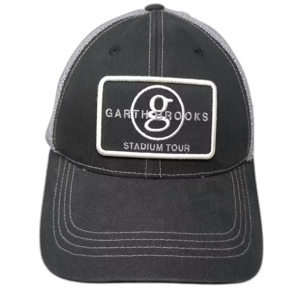 Garth Brooks Stadium Tour Black Trucker Hat One Size Mesh Snapback Adjustable